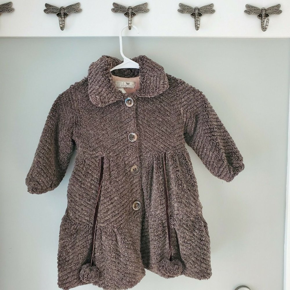 Widgeon Girls Size 4t Faux Fur Soft Brown Button Up Jacket